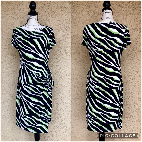 Jones New York Dresses & Skirts - Jones New York Faux Wrap Zebra Dress size L